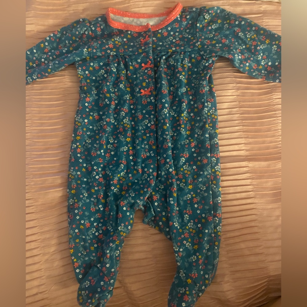Carters floral 1-piece Footie Pajamas